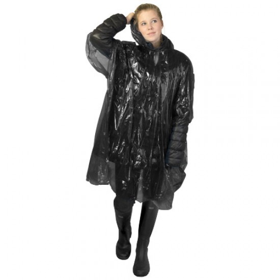 Ziva disposable rain poncho with storage pouch 
