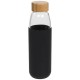 Kai 540 ml glass sport bottle with wood lid 