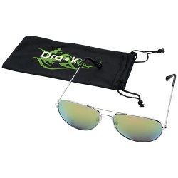 Aviator sunglasses with coloured mirrored lenses 