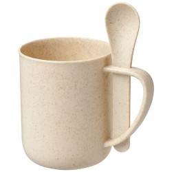 Rye 420 ml wheat straw mug with spoon 