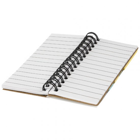 Spinner spiral notebook with coloured sticky notes 