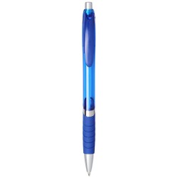 Turbo translucent ballpoint pen with rubber grip 