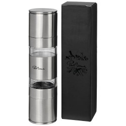 Dual stainless steel pepper and salt grinder 