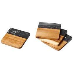 Harlow marble and wood coasters 