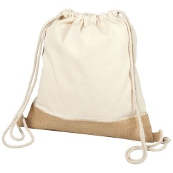 Delhi cotton jute drawstring backpack 