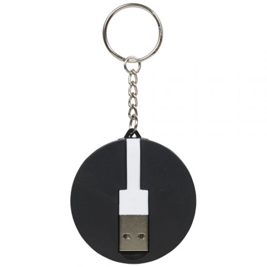Wrap-around 3-in-1 charging cable with keychain 