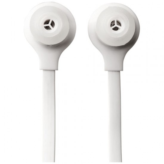 Dish earbuds with clear plastic pouch 