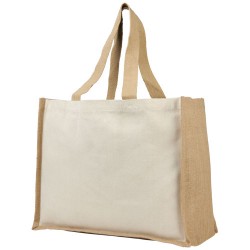 Varai 340 g/m² canvas and jute shopping tote bag 