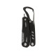 Solid mini multitool with carabiner, black