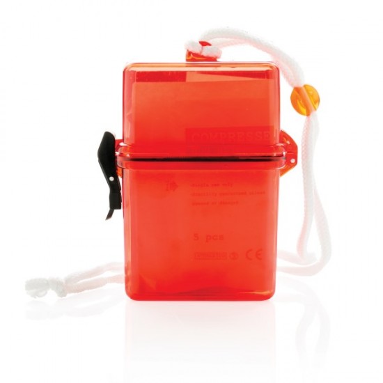 Waterproof first aid kit, red