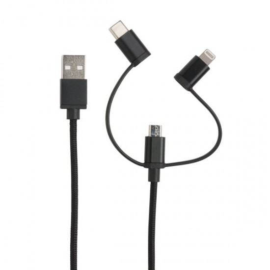 3-in-1 cable MFi licensed, black