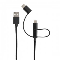 3-in-1 cable MFi licensed, black