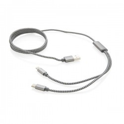 3-in-1 braided cable, grey