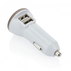Powerful dual port car charger, grey