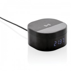 Aria 5W Wireless Charging Digital Clock, black