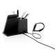 Ontario 5W wireless charger with pen holder, black
