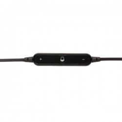 Wireless earbuds in pouch, black