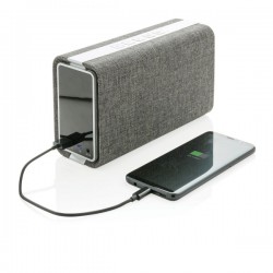 Vogue fabric speaker and powerbank, grey