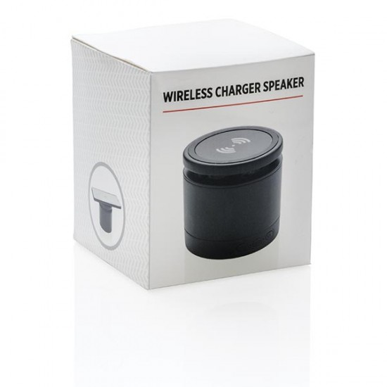 Wireless charger speaker, black