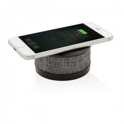 Fabric wireless charger with speaker, black