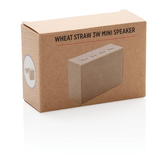Wheat straw 3W mini speaker, brown