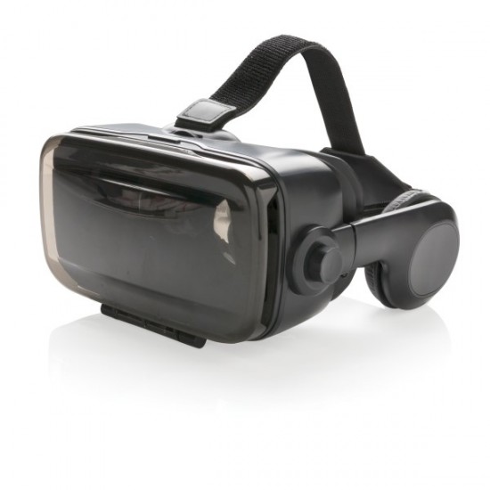 VR glasses with integrated headphone, black