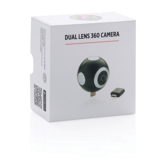Dual lens 360 camera, black
