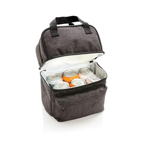 Cooler bag with 2 insulated compartments, anthracite