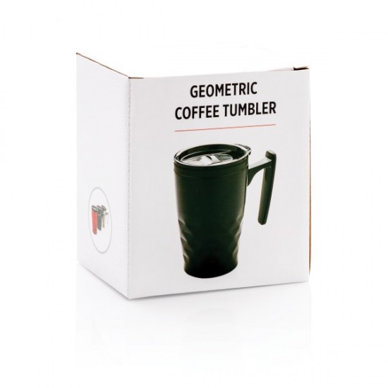 Geometric coffee tumbler, black