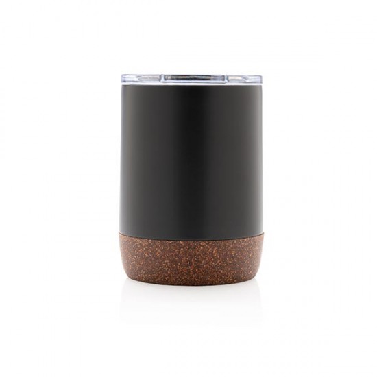 Cork small vacuum coffee mug, black