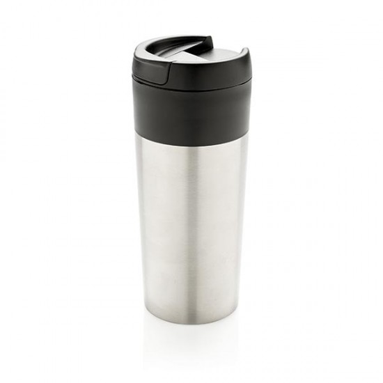Tumbler with flip lid, silver