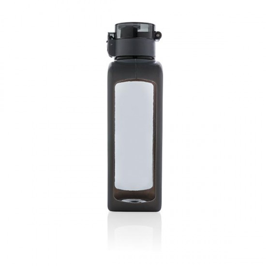 Squared lockable leak proof tritan water bottle, black