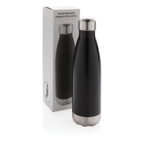 Vacuum insulated stainless steel bottle, black