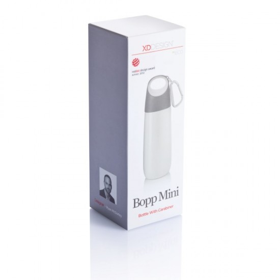 Bopp Mini bottle with carabiner, white Bopp Mini bottle with carabiner, white