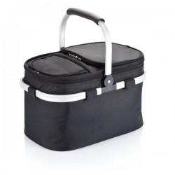 Foldable picnic basket, black