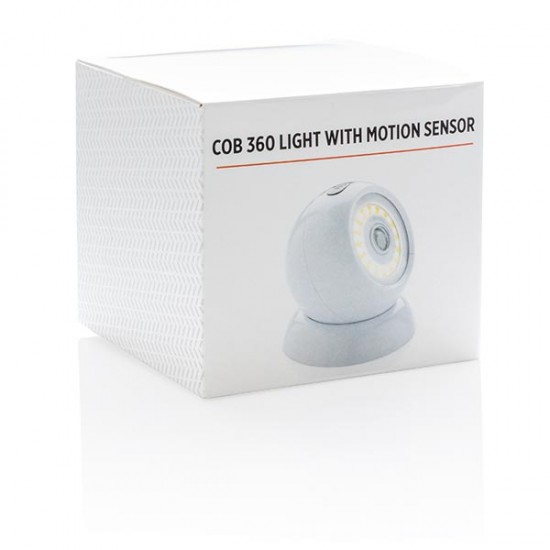 COB 360 light with motion sensor, white