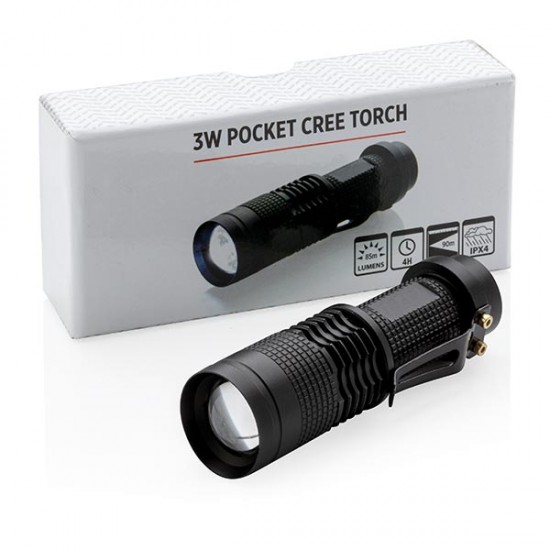 3W pocket CREE torch, black