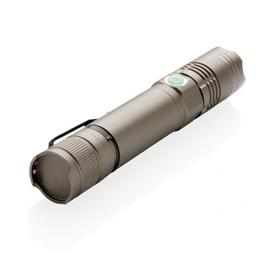 Rechargable 3W flashlight, grey