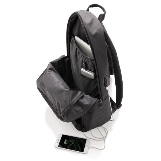 Power USB laptop backpack, black
