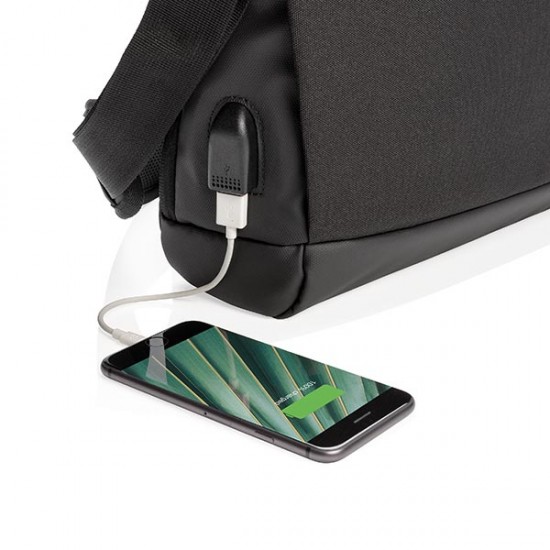 Madrid RFID USB 15.6" laptop bag PVC free, black Madrid RFID USB 15.6" laptop bag PVC free, black