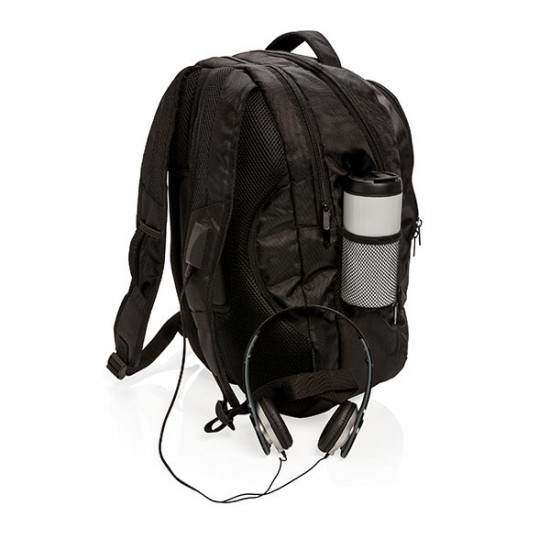 Outdoor laptop backpack, black