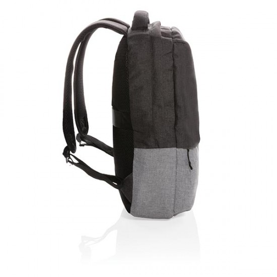 Duo color RPET 15.6" RFID laptop backpack PVC free, grey