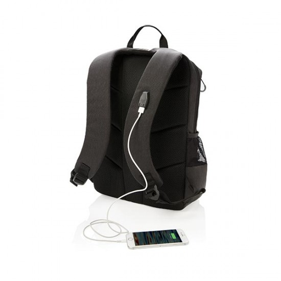 Lima 15,6" RFID & USB laptop backpack, black