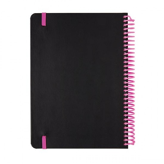 Deluxe A5 notebook with spiral ring, pink