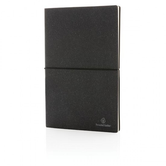 A5 recycled leather notebook, grey A5 recycled leather notebook, grey