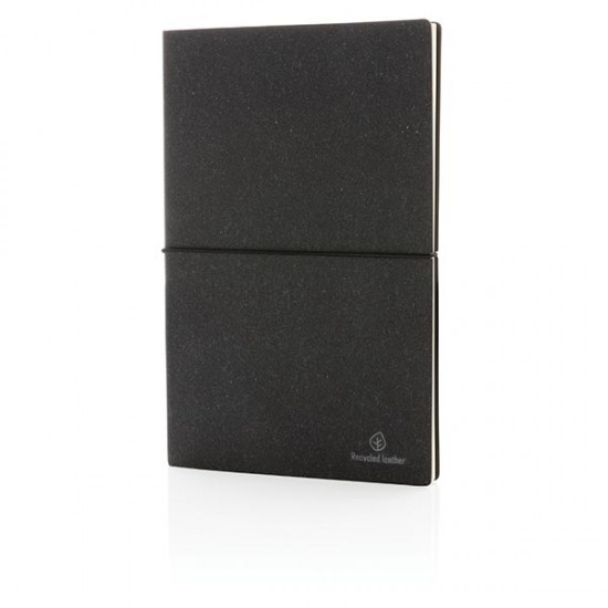 A5 recycled leather notebook, grey