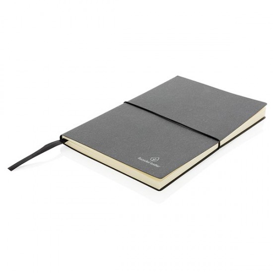 A5 recycled leather notebook, grey A5 recycled leather notebook, grey