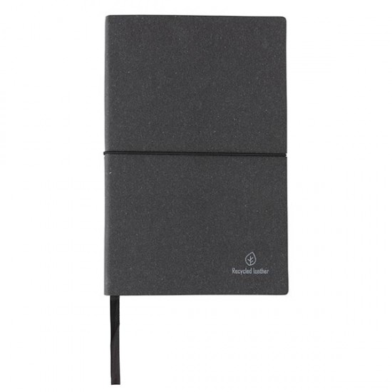 A5 recycled leather notebook, grey
