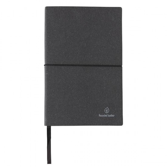 A5 recycled leather notebook, grey A5 recycled leather notebook, grey