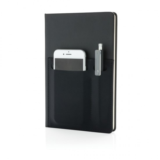 A5 Deluxe notebook with smart pockets, black